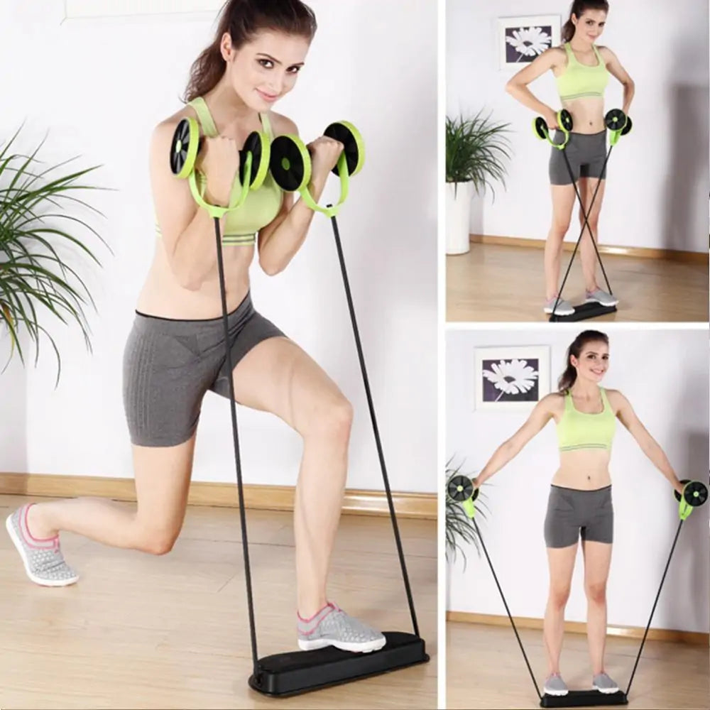 AB Wheels with Resistance Bands: Home Exercise Trainer